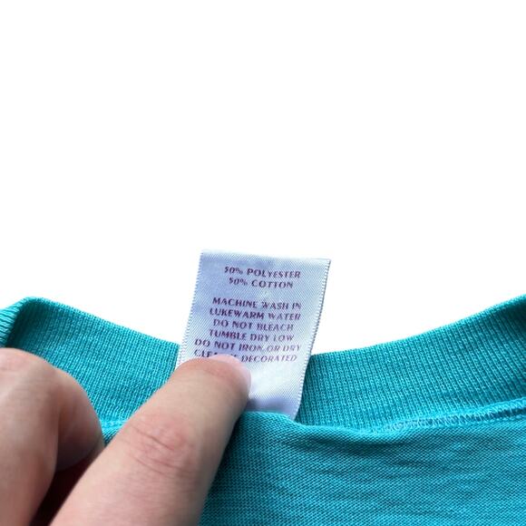 RARE Vintage 70's/80's Dad Graphic Blue SS Tee Size L GUC - Picture 9 of 12